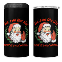Funny Santa He is On the List Christmas 4 in 1 Can Cooler Tumbler Sassy Retro Holiday Humor - Wonder Print Shop