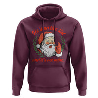 Funny Santa He is On the List Christmas Hoodie Sassy Retro Holiday Humor - Wonder Print Shop