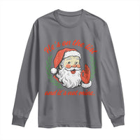 Funny Santa He is On the List Christmas Long Sleeve Shirt Sassy Retro Holiday Humor - Wonder Print Shop