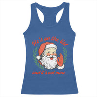 Funny Santa He is On the List Christmas Racerback Tank Top Sassy Retro Holiday Humor - Wonder Print Shop