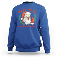 Funny Santa He is On the List Christmas Sweatshirt Sassy Retro Holiday Humor - Wonder Print Shop