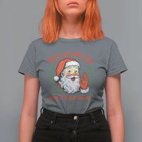 Funny Santa He is On the List Christmas T Shirt For Women Sassy Retro Holiday Humor - Wonder Print Shop