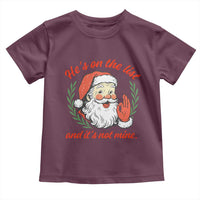 Funny Santa He is On the List Christmas Toddler T Shirt Sassy Retro Holiday Humor - Wonder Print Shop