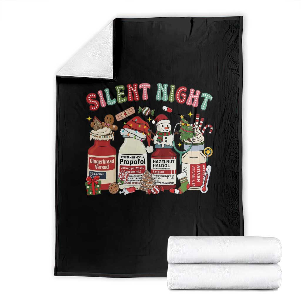 Funny Silent Night Nurse Christmas Throw Blanket Festive Meds and Holiday Medical Humor - Wonder Print Shop