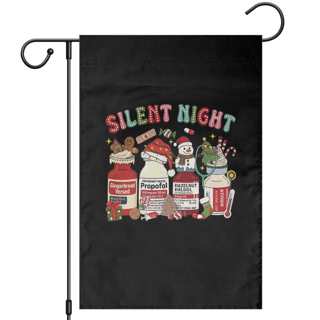 Funny Silent Night Nurse Christmas Garden Flag Festive Meds and Holiday Medical Humor - Wonder Print Shop