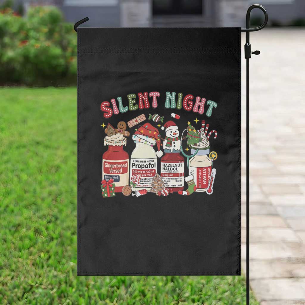 Funny Silent Night Nurse Christmas Garden Flag Festive Meds and Holiday Medical Humor - Wonder Print Shop