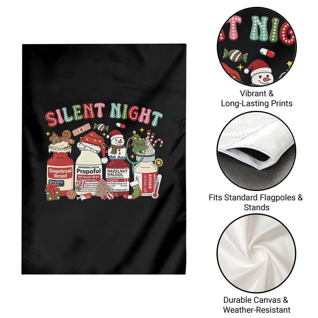 Funny Silent Night Nurse Christmas Garden Flag Festive Meds and Holiday Medical Humor - Wonder Print Shop