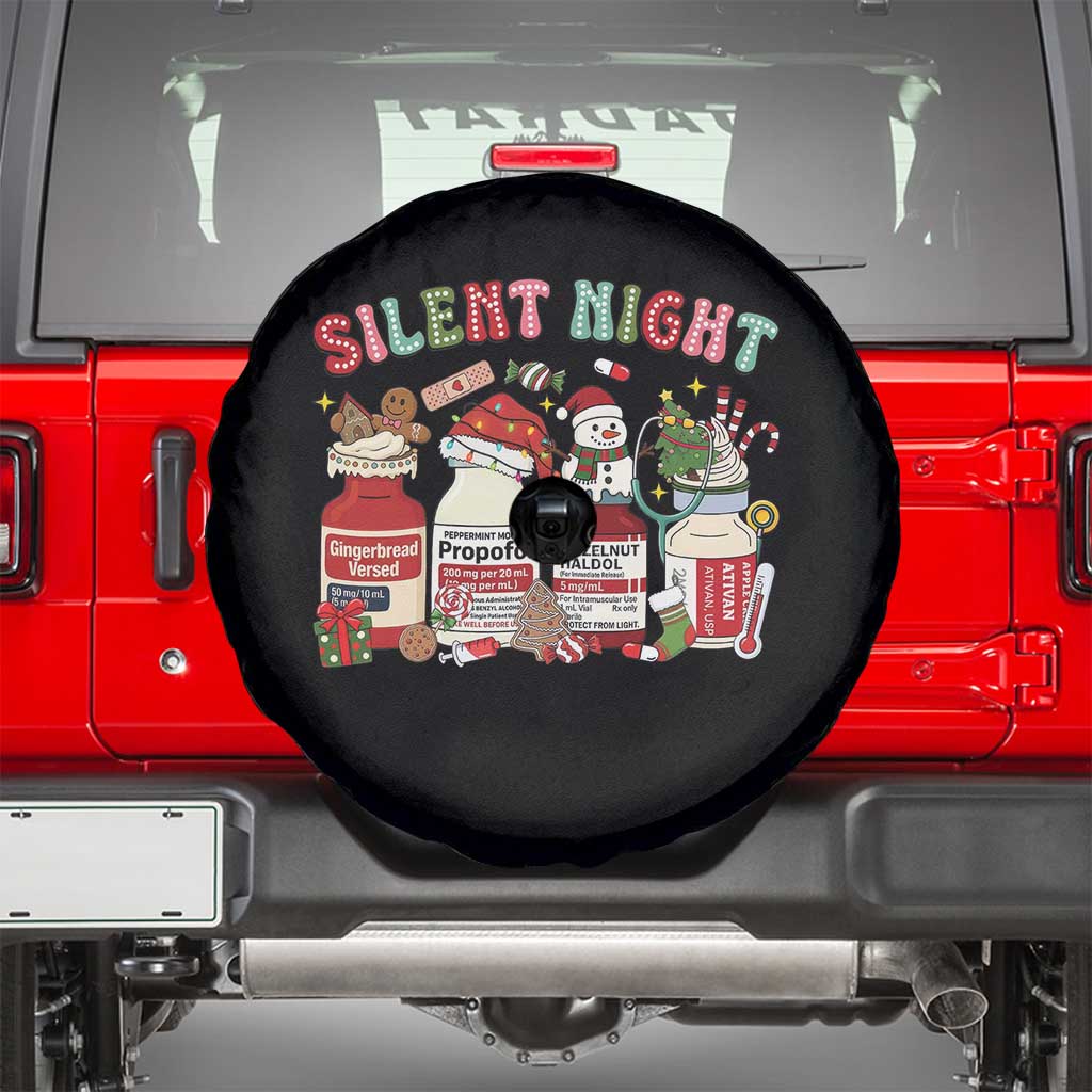 Funny Silent Night Nurse Christmas Spare Tire Cover Festive Meds and Holiday Medical Humor - Wonder Print Shop