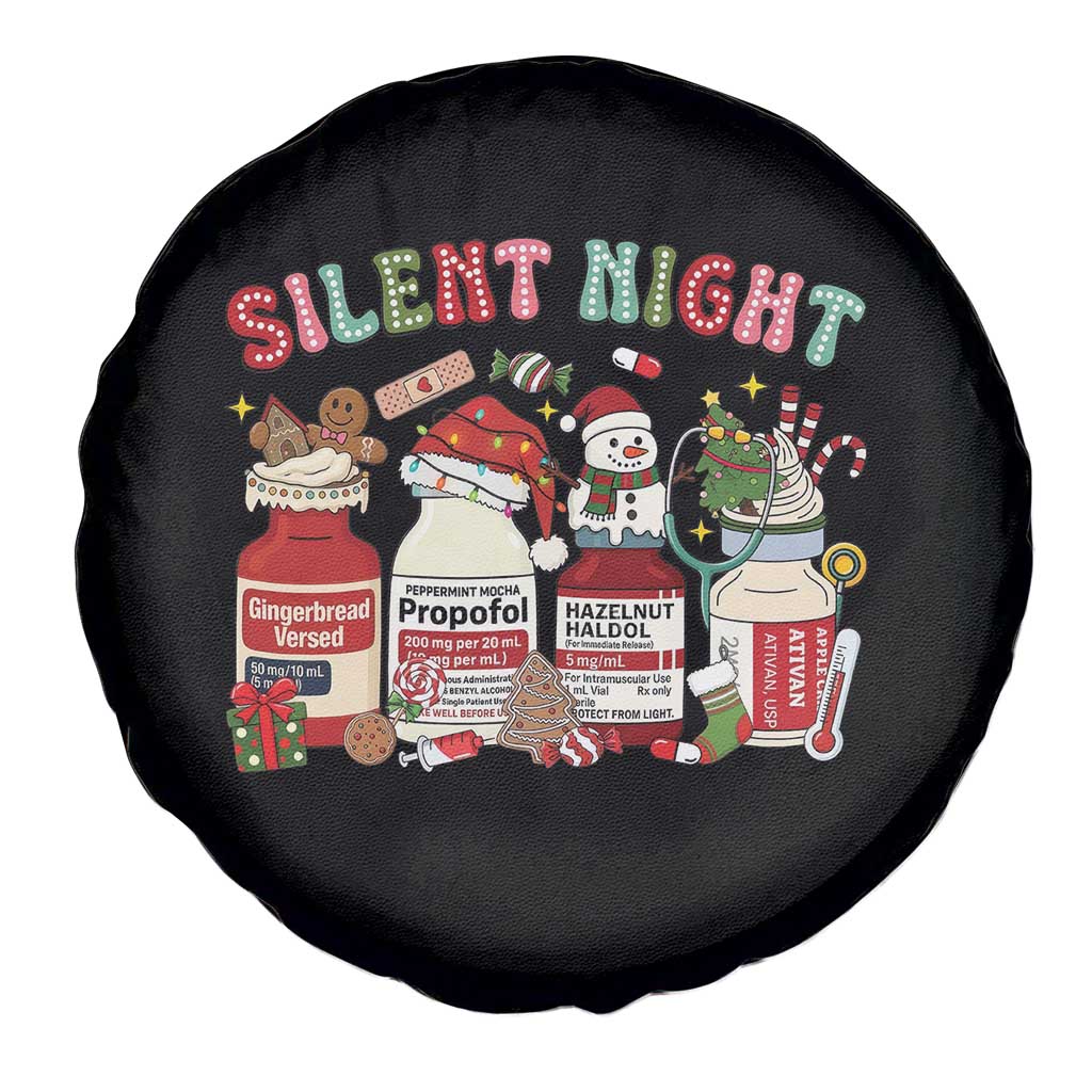 Funny Silent Night Nurse Christmas Spare Tire Cover Festive Meds and Holiday Medical Humor - Wonder Print Shop