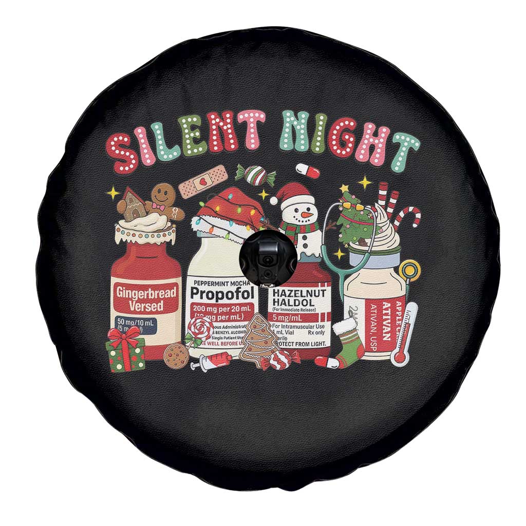 Funny Silent Night Nurse Christmas Spare Tire Cover Festive Meds and Holiday Medical Humor - Wonder Print Shop