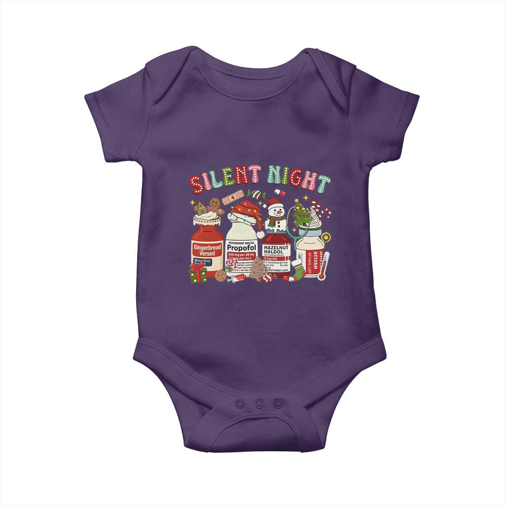 Funny Silent Night Nurse Christmas Baby Onesie Festive Meds and Holiday Medical Humor - Wonder Print Shop