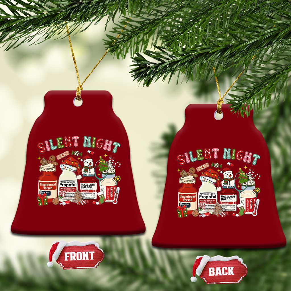 Funny Silent Night Nurse Christmas Ceramic Ornament Festive Meds and Holiday Medical Humor - Wonder Print Shop