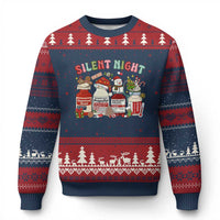 Funny Silent Night Nurse Xmas Ugly Christmas Sweater Festive Meds and Holiday Medical Humor - Wonder Print Shop