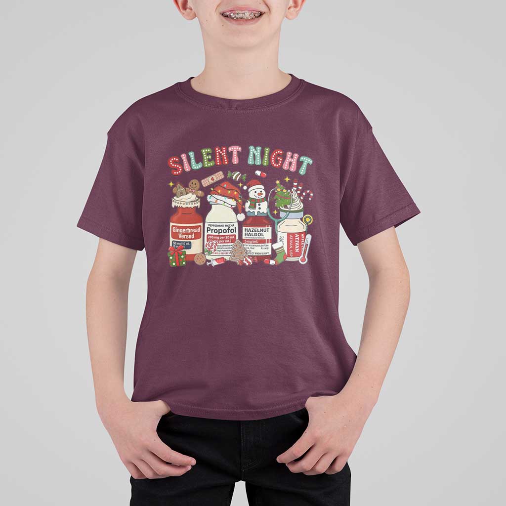 Funny Silent Night Nurse Christmas T Shirt For Kid Festive Meds and Holiday Medical Humor - Wonder Print Shop