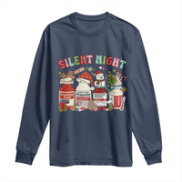 Funny Silent Night Nurse Christmas Long Sleeve Shirt Festive Meds and Holiday Medical Humor - Wonder Print Shop