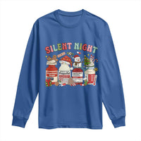 Funny Silent Night Nurse Christmas Long Sleeve Shirt Festive Meds and Holiday Medical Humor - Wonder Print Shop