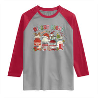 Funny Silent Night Nurse Christmas Raglan Shirt Festive Meds and Holiday Medical Humor - Wonder Print Shop