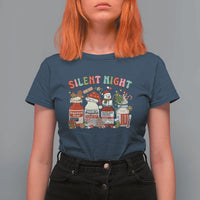 Funny Silent Night Nurse Christmas T Shirt For Women Festive Meds and Holiday Medical Humor - Wonder Print Shop