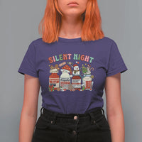 Funny Silent Night Nurse Christmas T Shirt For Women Festive Meds and Holiday Medical Humor - Wonder Print Shop