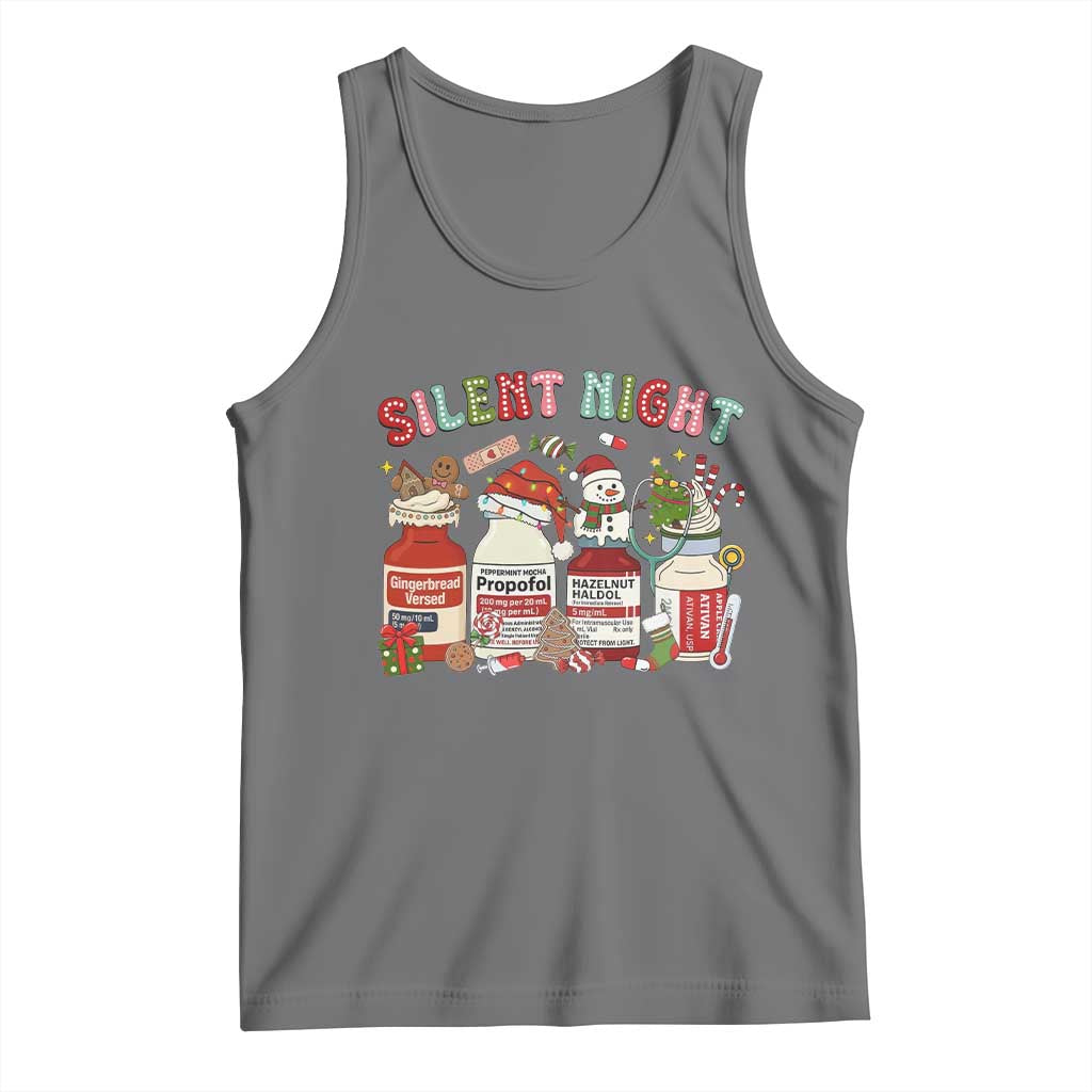 Funny Silent Night Nurse Christmas Tank Top Festive Meds and Holiday Medical Humor - Wonder Print Shop