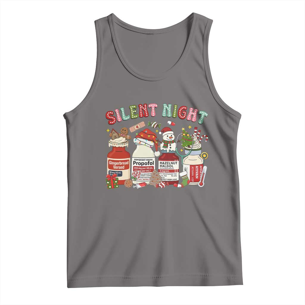 Funny Silent Night Nurse Christmas Tank Top Festive Meds and Holiday Medical Humor - Wonder Print Shop