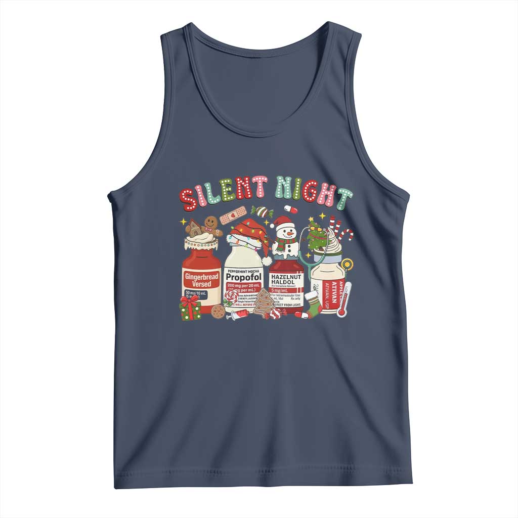 Funny Silent Night Nurse Christmas Tank Top Festive Meds and Holiday Medical Humor - Wonder Print Shop