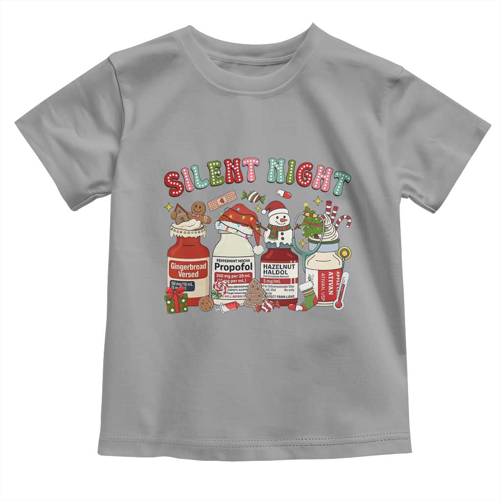 Funny Silent Night Nurse Christmas Toddler T Shirt Festive Meds and Holiday Medical Humor - Wonder Print Shop