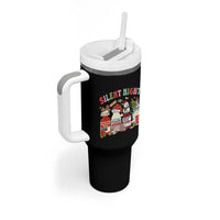 Funny Silent Night Nurse Christmas Tumbler With Handle Festive Meds and Holiday Medical Humor - Wonder Print Shop