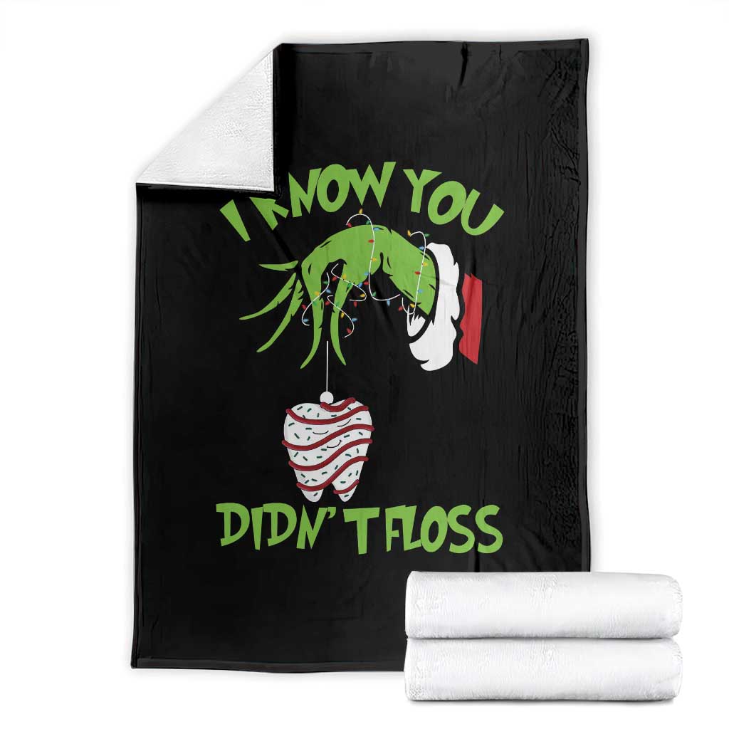 Funny Dental Christmas Throw Blanket I Know You Didnt Floss Dentist Holiday Humor - Wonder Print Shop