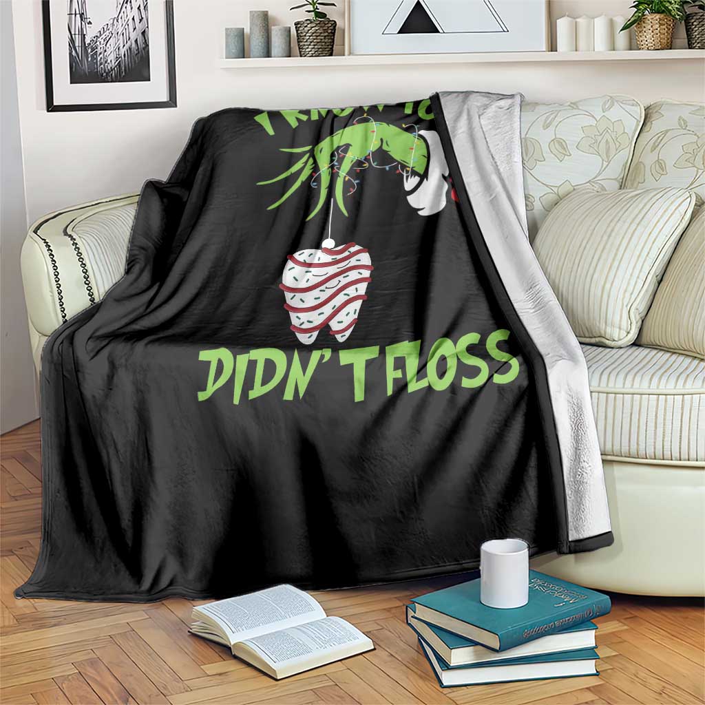 Funny Dental Christmas Throw Blanket I Know You Didnt Floss Dentist Holiday Humor - Wonder Print Shop