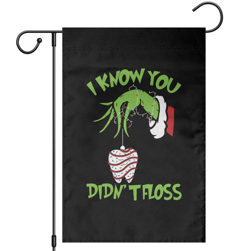 Funny Dental Christmas Garden Flag I Know You Didnt Floss Dentist Holiday Humor - Wonder Print Shop