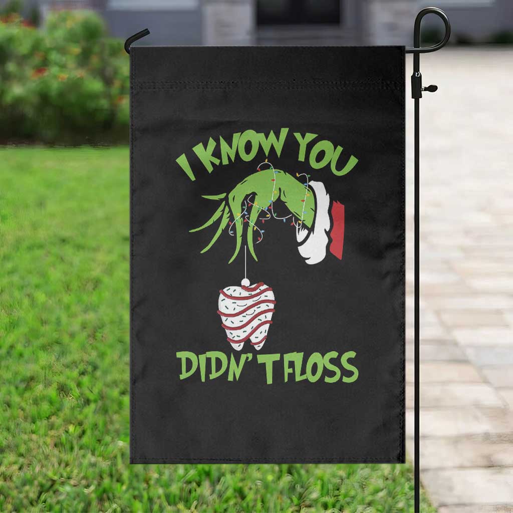 Funny Dental Christmas Garden Flag I Know You Didnt Floss Dentist Holiday Humor - Wonder Print Shop