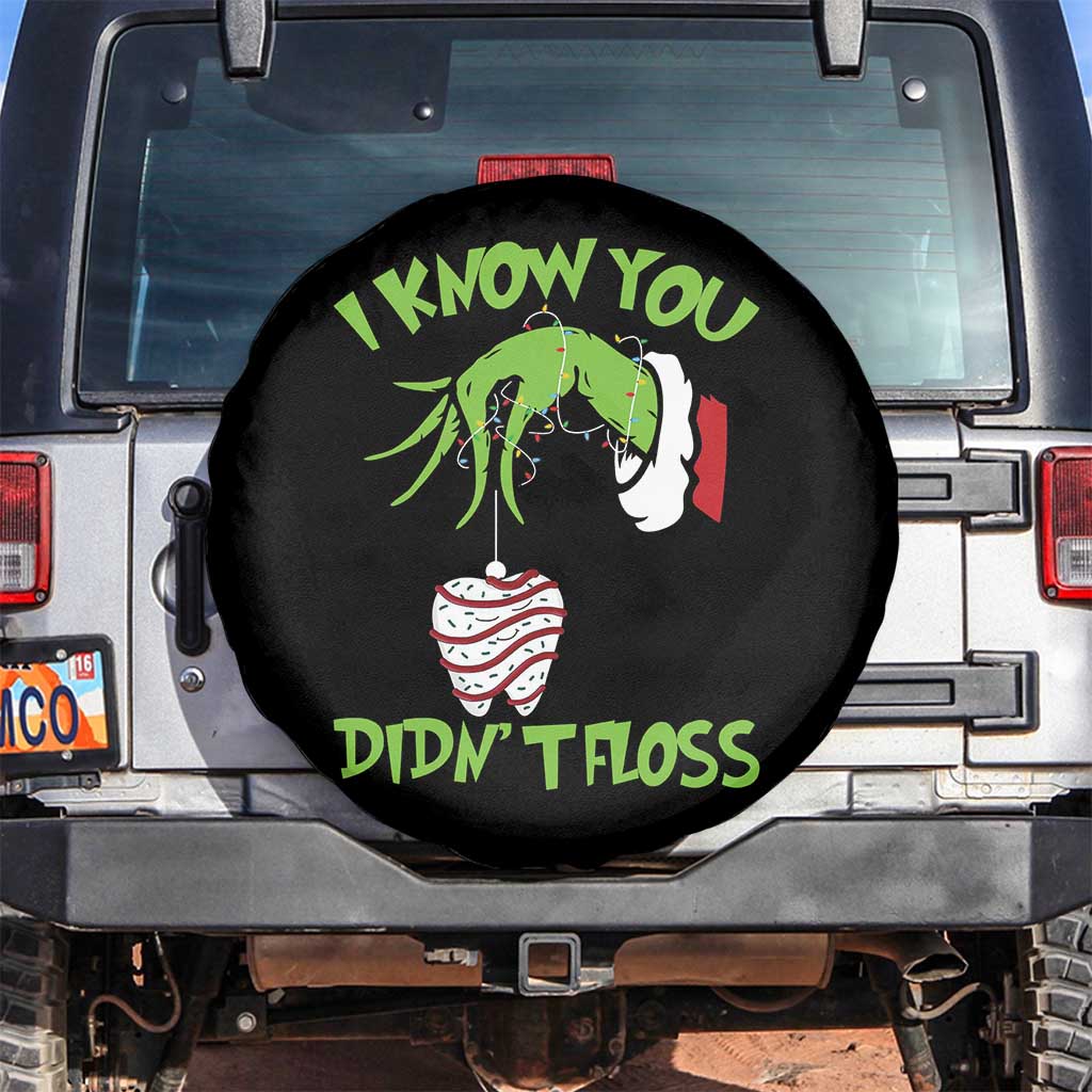 Funny Dental Christmas Spare Tire Cover I Know You Didnt Floss Dentist Holiday Humor - Wonder Print Shop