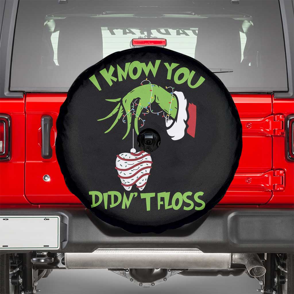 Funny Dental Christmas Spare Tire Cover I Know You Didnt Floss Dentist Holiday Humor - Wonder Print Shop