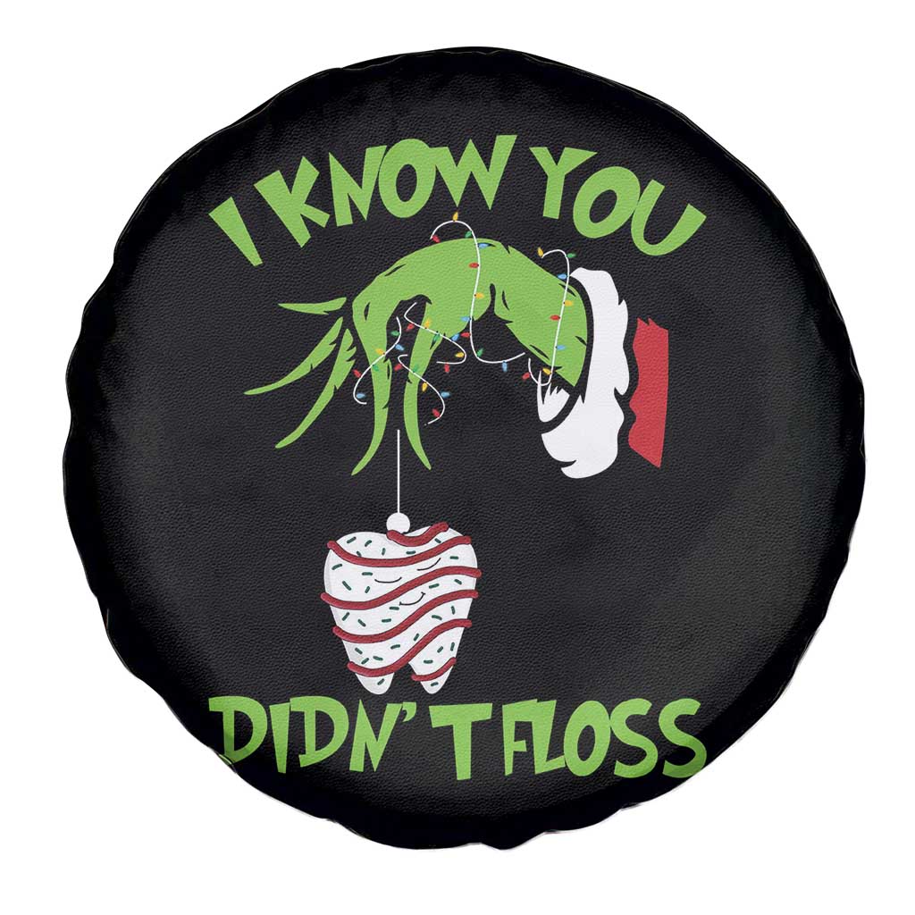 Funny Dental Christmas Spare Tire Cover I Know You Didnt Floss Dentist Holiday Humor - Wonder Print Shop