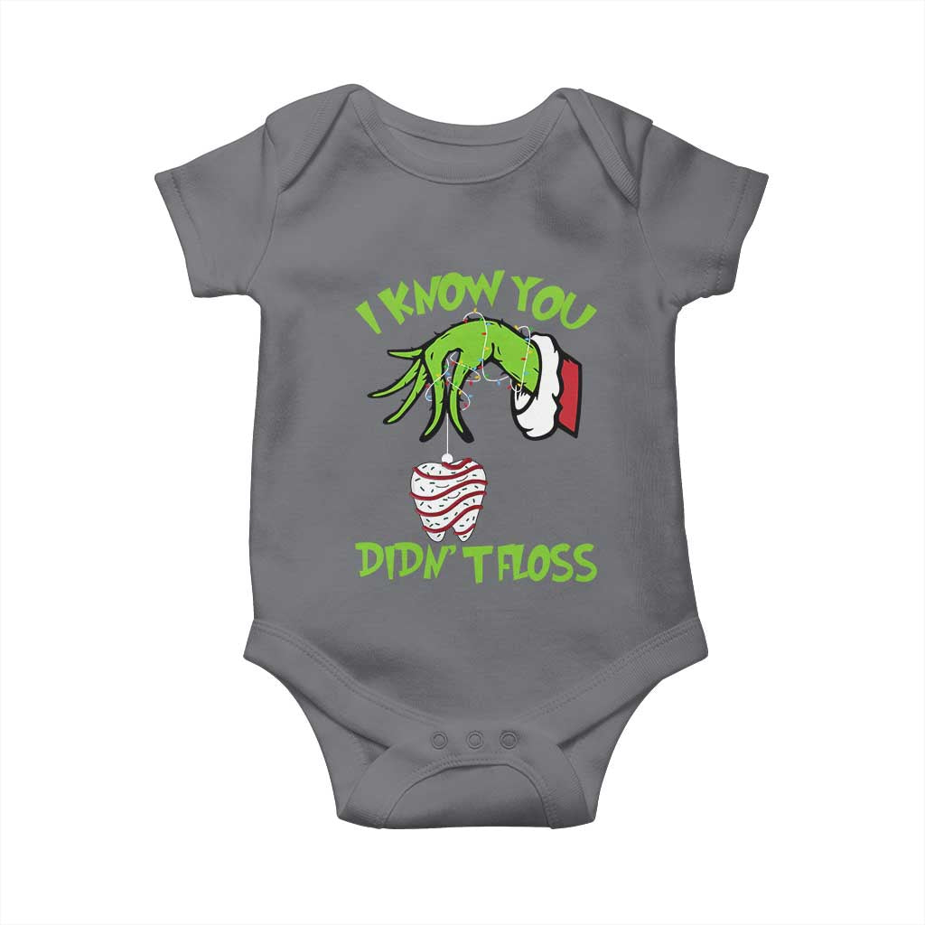 Funny Dental Christmas Baby Onesie I Know You Didnt Floss Dentist Holiday Humor - Wonder Print Shop