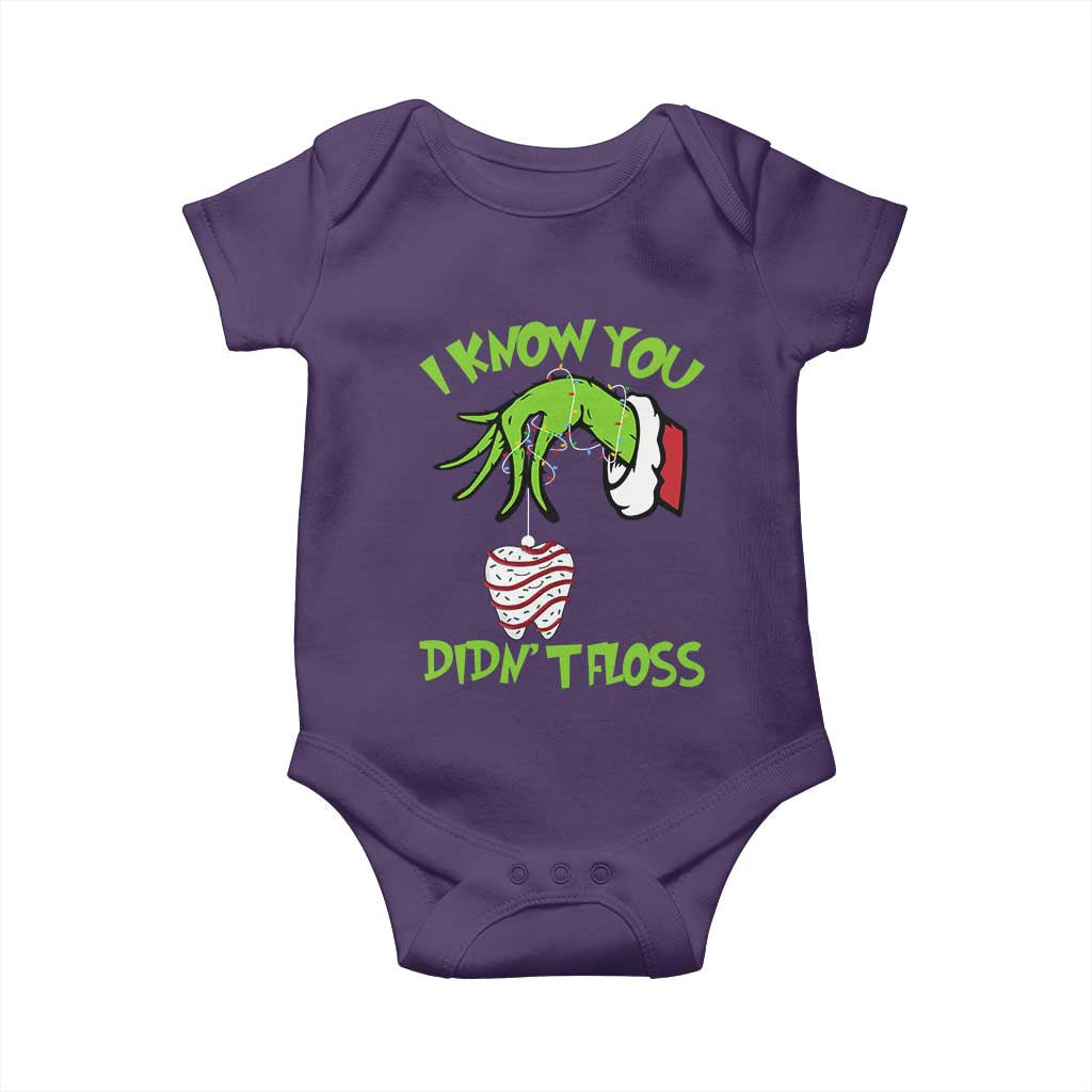 Funny Dental Christmas Baby Onesie I Know You Didnt Floss Dentist Holiday Humor - Wonder Print Shop