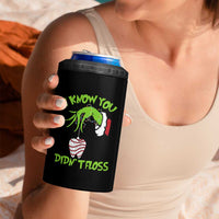 Funny Dental Christmas 4 in 1 Can Cooler Tumbler I Know You Didnt Floss Dentist Holiday Humor - undefined