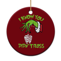 Funny Dental Christmas Ceramic Ornament I Know You Didnt Floss Dentist Holiday Humor - Wonder Print Shop