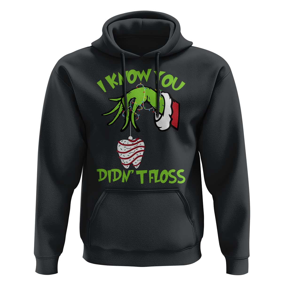 Funny Dental Christmas Hoodie I Know You Didnt Floss Dentist Holiday Humor - Wonder Print Shop