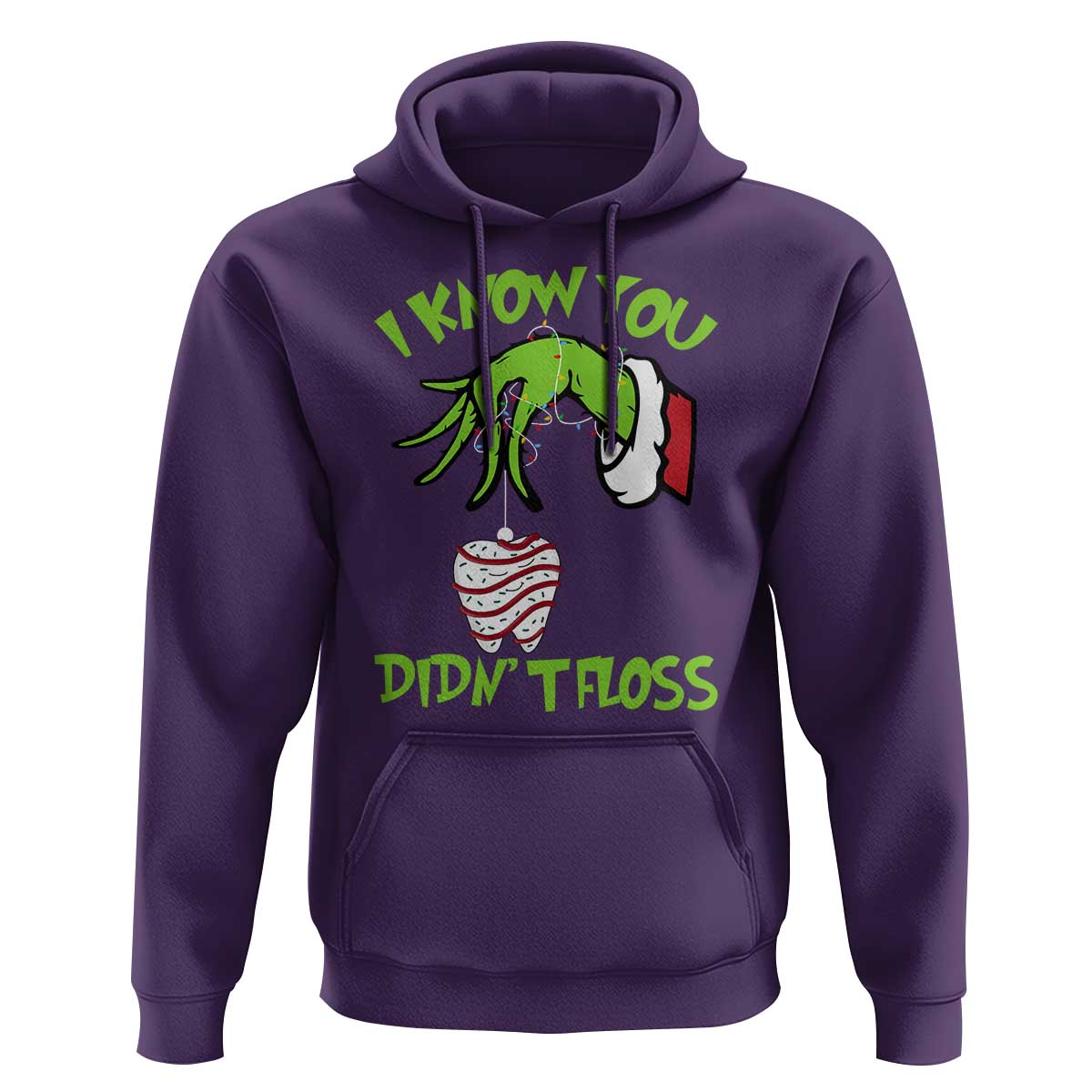 Funny Dental Christmas Hoodie I Know You Didnt Floss Dentist Holiday Humor - Wonder Print Shop