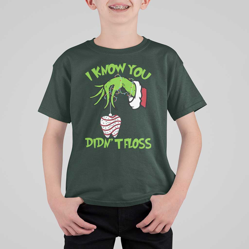 Funny Dental Christmas T Shirt For Kid I Know You Didnt Floss Dentist Holiday Humor - Wonder Print Shop