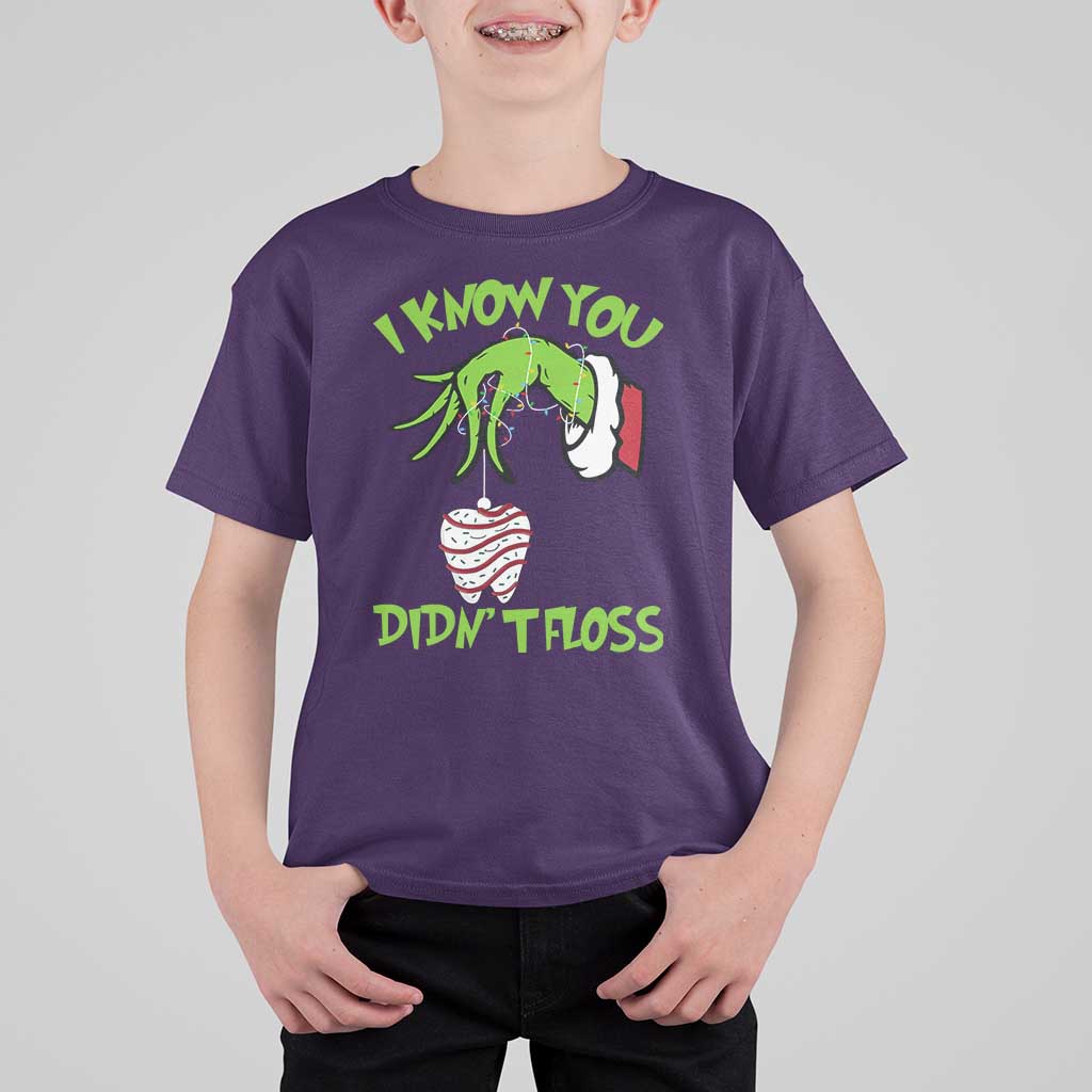 Funny Dental Christmas T Shirt For Kid I Know You Didnt Floss Dentist Holiday Humor - Wonder Print Shop