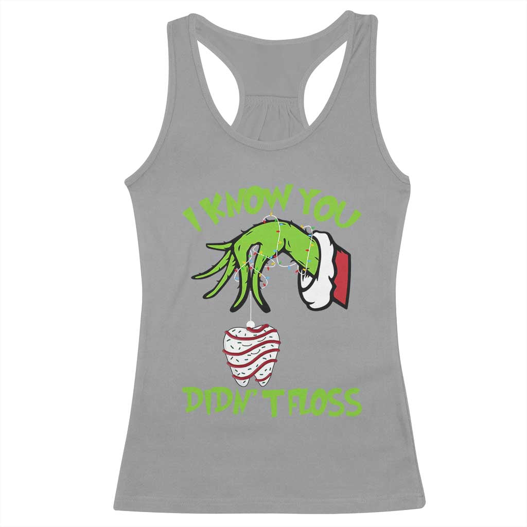 Funny Dental Christmas Racerback Tank Top I Know You Didnt Floss Dentist Holiday Humor - Wonder Print Shop