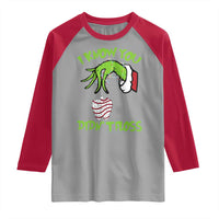 Funny Dental Christmas Raglan Shirt I Know You Didnt Floss Dentist Holiday Humor - Wonder Print Shop