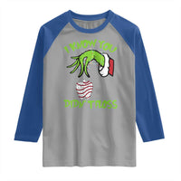 Funny Dental Christmas Raglan Shirt I Know You Didnt Floss Dentist Holiday Humor - Wonder Print Shop