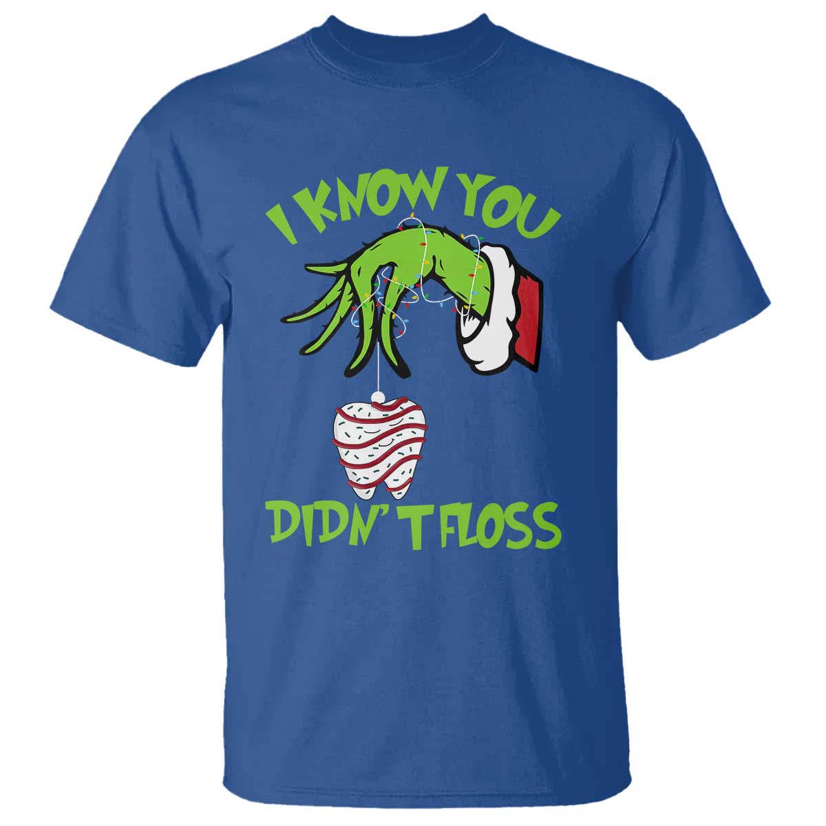 Funny Dental Christmas T Shirt I Know You Didnt Floss Dentist Holiday Humor - Wonder Print Shop