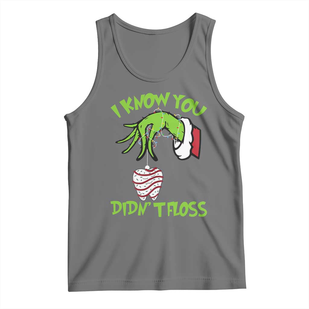 Funny Dental Christmas Tank Top I Know You Didnt Floss Dentist Holiday Humor - Wonder Print Shop