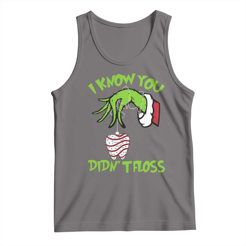 Funny Dental Christmas Tank Top I Know You Didnt Floss Dentist Holiday Humor - Wonder Print Shop
