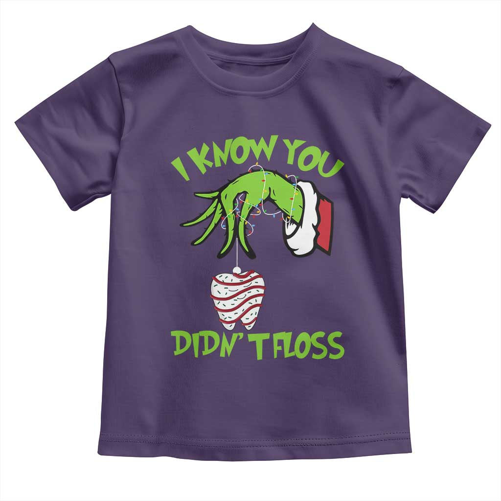 Funny Dental Christmas Toddler T Shirt I Know You Didnt Floss Dentist Holiday Humor - Wonder Print Shop